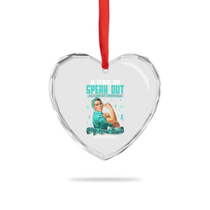 Sexual Assault Awareness Heart Crystal Glass Ornament Be Strong And Speak Out Against Sexual Violence TS14 Print Your Wear