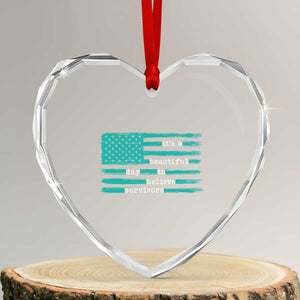 Sexual Assault Awareness Heart Crystal Glass Ornament It's a Beautiful Day To Believe Survivors TS14 Transparent Glass 3'' Heart Print Your Wear