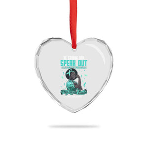 Sexual Assault Awareness Heart Crystal Glass Ornament Support African Women Stop Sexual Abuse Awareness TS14 Print Your Wear