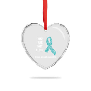 Sexual Assault Awareness Heart Crystal Glass Ornament You Are Not Alone TS14 Print Your Wear