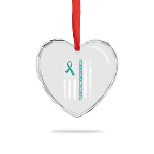 Sexual Assault Awareness Heart Crystal Glass Ornament You Are Not Alone Ribbon Flag TS14 Print Your Wear
