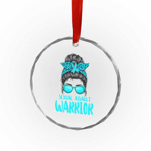 Sexual Assault Awareness Messy Bun Support Survivors Crystal Glass Ornament TS14 Print Your Wear
