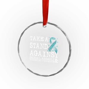 Sexual Assault Awareness Month Crystal Glass Ornament Stand Against Sexual Assault & Domestic Violence TS14 Print Your Wear