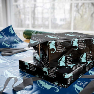 Sexual Assault Awareness Month Wrapping Paper Roll In April We Wear Teal Ribbon TS14 Black Print Your Wear