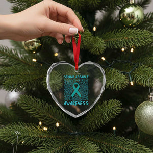 Sexual Assault Awareness Month Heart Crystal Glass Ornament TS14 Print Your Wear