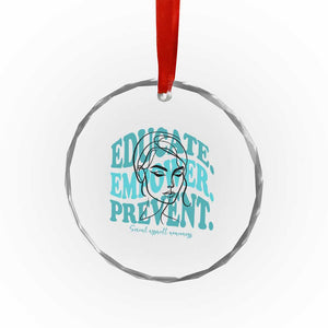Sexual Assault Awareness Prevention Crystal Glass Ornament Educate Empower Prevent Women's Right TS14 Print Your Wear