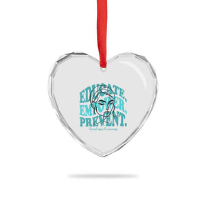Sexual Assault Awareness Prevention Heart Crystal Glass Ornament Educate Empower Prevent Women's Right TS14 Print Your Wear