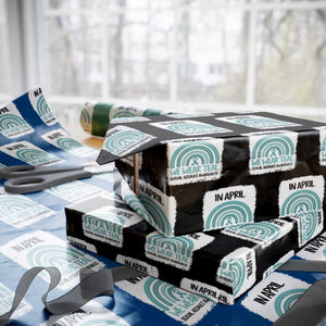 Sexual Assault Awareness Wrapping Paper Roll In April We Wear Teal Ribbon TS14 Black Print Your Wear