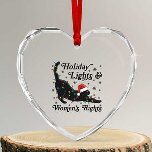 Sexy Cat Holiday Lights Womens Rights Supporter Heart Crystal Glass Ornament Christmas Feminist Gift TS12 Transparent Glass 3'' Heart Print Your Wear
