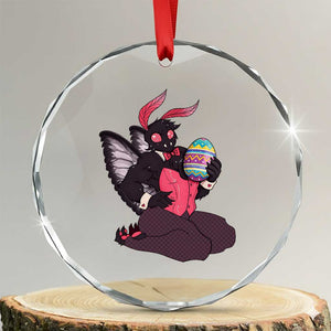 Sexy Easter Bunny Mothman Crystal Glass Ornament Cryptid Humor Gift TS12 Transparent Glass 3'' Circle Print Your Wear
