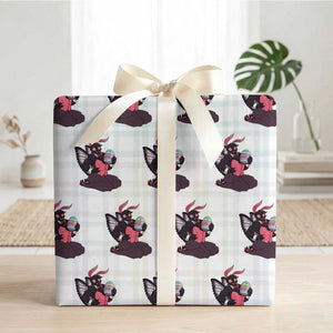 Sexy Easter Bunny Mothman Wrapping Paper Roll Cryptid Humor Gift TS12 White Plaid Print Your Wear