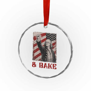 Shake And Bake Benjamin Franklin 4th of July Couple Matching Crystal Glass Ornament