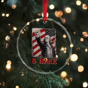 Shake And Bake Benjamin Franklin 4th of July Couple Matching Crystal Glass Ornament