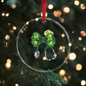 Shamrock Coquette Bow Stethoscope Crystal Glass Ornament Registered Nurse Nursing St Patricks Day TS02 Print Your Wear
