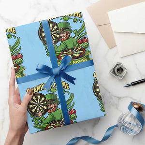 Shamrock On Me Youre Missing Wrapping Paper Roll St Patricks Day Darts Player Gift TS12 Light Blue Print Your Wear
