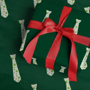 Shamrocks Tie Wrapping Paper Roll Kids St Patricks Day Costume Party Humor TS10 Green Print Your Wear