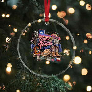 She Is From Texas I Can Tell Crystal Glass Ornament Texas Girl Pride