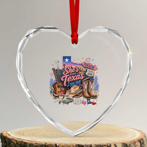 She Is From Texas I Can Tell Heart Crystal Glass Ornament Texas Girl Pride
