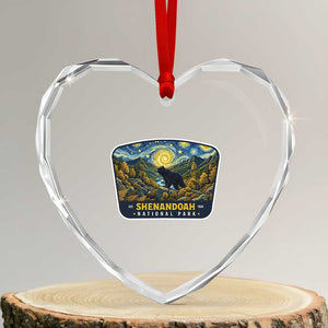 Shenandoah National Park Heart Crystal Glass Ornament Starry Night Virginia Bear Mountain TS14 Transparent Glass 3'' Heart Print Your Wear