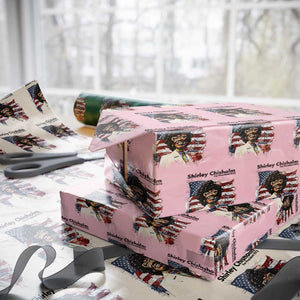 Shirley Chisholm For President 1972 With American Flag Wrapping Paper Roll TS12 Light Pink Print Your Wear