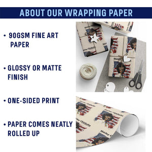 Shirley Chisholm For President 1972 With American Flag Wrapping Paper Roll TS12 Print Your Wear