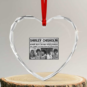 Shirley Chisholm Quote Heart Crystal Glass Ornament Women Must Become Revolutionary TS12 Transparent Glass 3'' Heart Print Your Wear