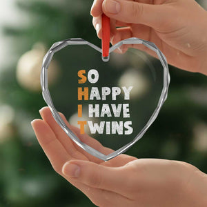 Shit So I Have Twins Heart Crystal Glass Ornament Funny Twin Dad Twin Mom TS11 Print Your Wear