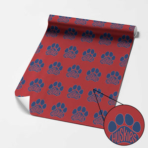 Siberian Husky Fan Paw Wrapping Paper Roll Sports Dog Lover TS12 Red Print Your Wear