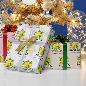 Sicilia Italia Fresh Lemon Wrapping Paper Roll Italian Sicilians Floral Citrus from Southern Italy TS02 Print Your Wear