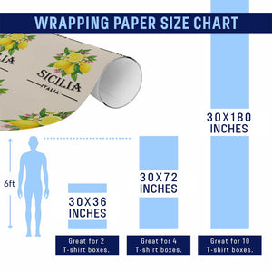 Sicilia Italia Fresh Lemon Wrapping Paper Roll Italian Sicilians Floral Citrus from Southern Italy TS02 Print Your Wear