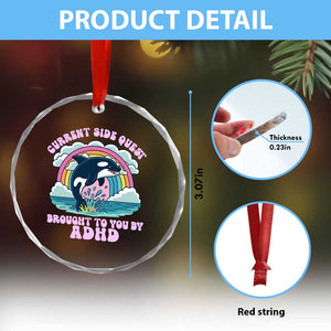 Side Quest ADHD Crystal Glass Ornament Funny Neurodivergent Meme TS10 Print Your Wear