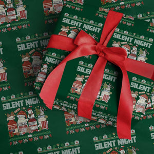 Silent Night Christmas Wrapping Paper Roll Funny ICU Nurse Xmas TS14 Green Print Your Wear