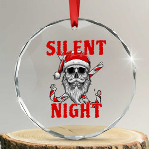 Silent Night Skull Christmas Crystal Glass Ornament Creepy Santa Gothic Holiday TS02 Transparent Glass 3'' Circle Print Your Wear