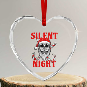 Silent Night Skull Christmas Heart Crystal Glass Ornament Creepy Santa Gothic Holiday TS02 Transparent Glass 3'' Heart Print Your Wear