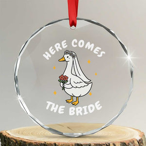 Silly Goose Bride Crystal Glass Ornament Funny Goose Lovers TS10 Transparent Glass 3'' Circle Print Your Wear