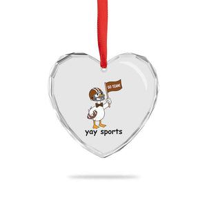 Silly Goose Football Heart Crystal Glass Ornament Yays Sport TS14 Print Your Wear