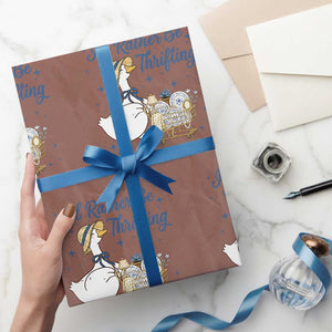 Silly Goose I Would Rather Be Thrifting Wrapping Paper Roll Funny Shopping Goose TS11 Mocha Print Your Wear