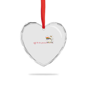 Silly Goose LGBTQ Pride Heart Crystal Glass Ornament Off To Be Proud