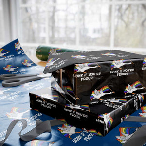Silly Goose LGBTQ Rainbow Wrapping Paper Roll Honk If You're Proud