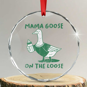 Silly Goose Mom Crystal Glass Ornament New Mom Pregnancy Announcement Mothers Day TS10 Transparent Glass 3'' Circle Print Your Wear