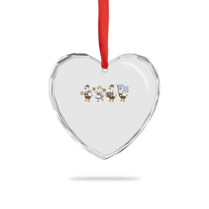 Silly Goose Oktoberfest Heart Crystal Glass Ornament Cute Bavarian Beer Festival Animal Humor