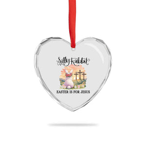 Silly Rabbit Easter Is For Jesus Heart Crystal Glass Ornament Christian Easter TS14 Print Your Wear