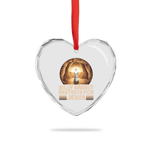 Silly Rabbit Easter Is For Jesus Heart Crystal Glass Ornament Christian Jesus Easter TS14 Print Your Wear