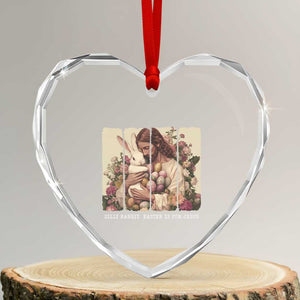 Silly Rabbit Easter Is For Jesus Heart Crystal Glass Ornament Christian Jeusus Floral Easter TS14 Transparent Glass 3'' Heart Print Your Wear
