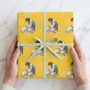 Silly Rabbit Easter Is For Jesus Wrapping Paper Roll Christian Easter Religious TS14 Yellow Print Your Wear