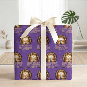 Silly Rabbit Easter Is For Jesus Wrapping Paper Roll Christian Jesus Easter TS14 Purple Print Your Wear