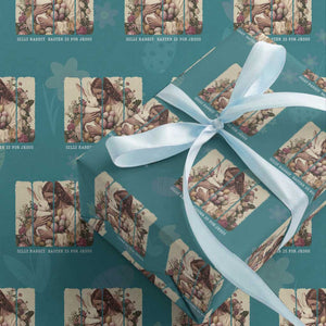 Silly Rabbit Easter Is For Jesus Wrapping Paper Roll Christian Jeusus Floral Easter TS14 Teal Print Your Wear