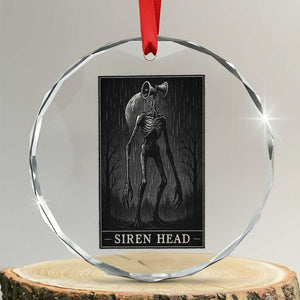 Siren Head Crystal Glass Ornament Tarot Card Horror American Cryptid TS10 Transparent Glass 3'' Circle Print Your Wear