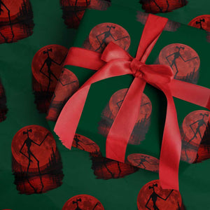 Siren Head Wrapping Paper Roll Supernatural American Cryptid Full Blood Moon Halloween TS10 Green Print Your Wear