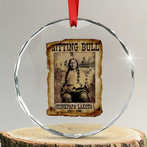 Sitting Bull Crystal Glass Ornament Native American Indian Chief Hunkpapa Lakota Sioux TS10 Transparent Glass 3'' Circle Print Your Wear
